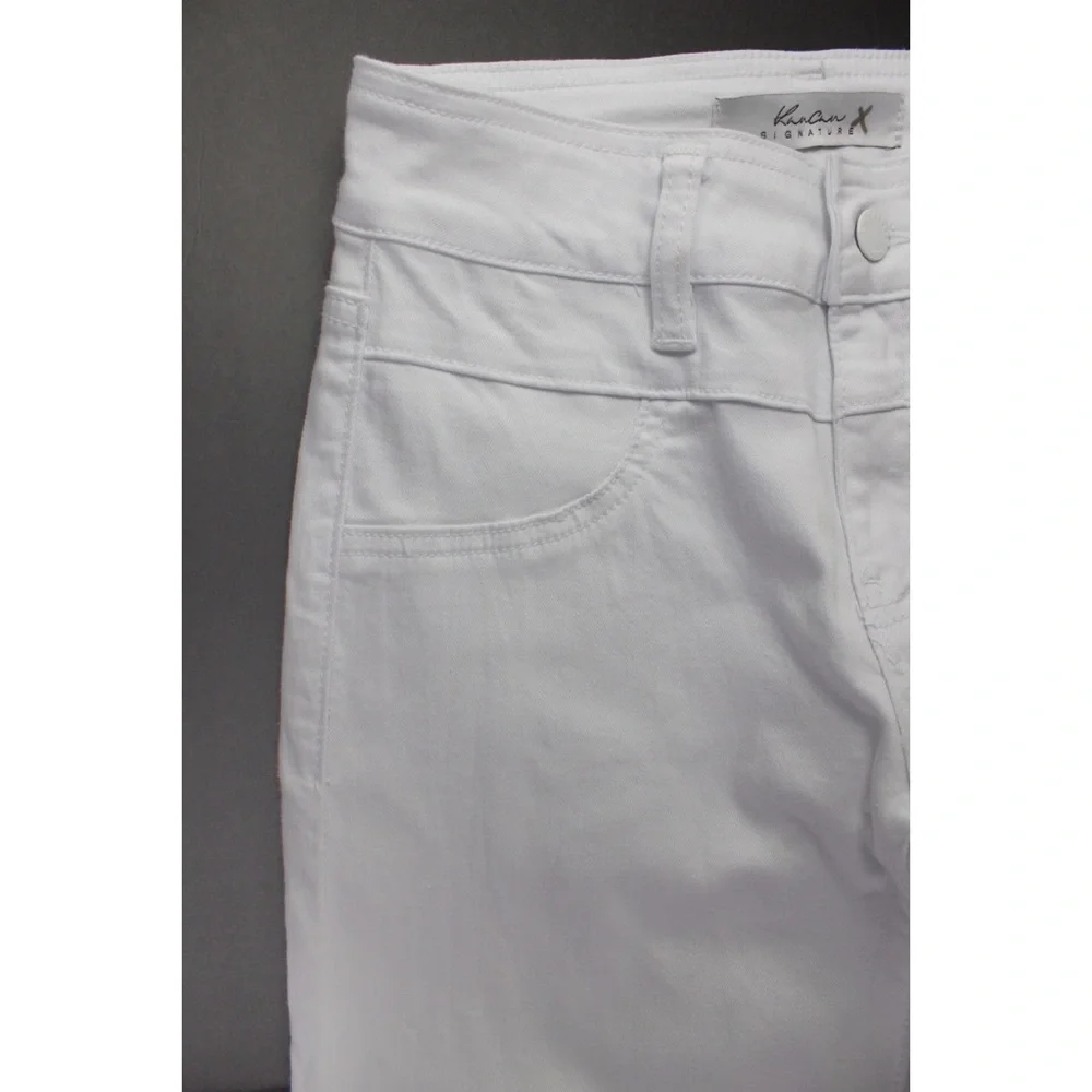 NEW KanCan Destroyed White Stretch Skinny Jeans 24 / 0 - Picture 4 of 12
